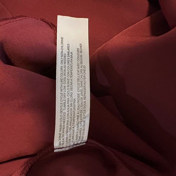 Eloquii Studio Ruffle & Tie Front Dress Wine Burgundy Red Women's Size 14 - Picture 6 of 11